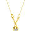 TOMEI Lusso Italia Dual-Tone Lock Pad Necklace, Yellow Gold 916
