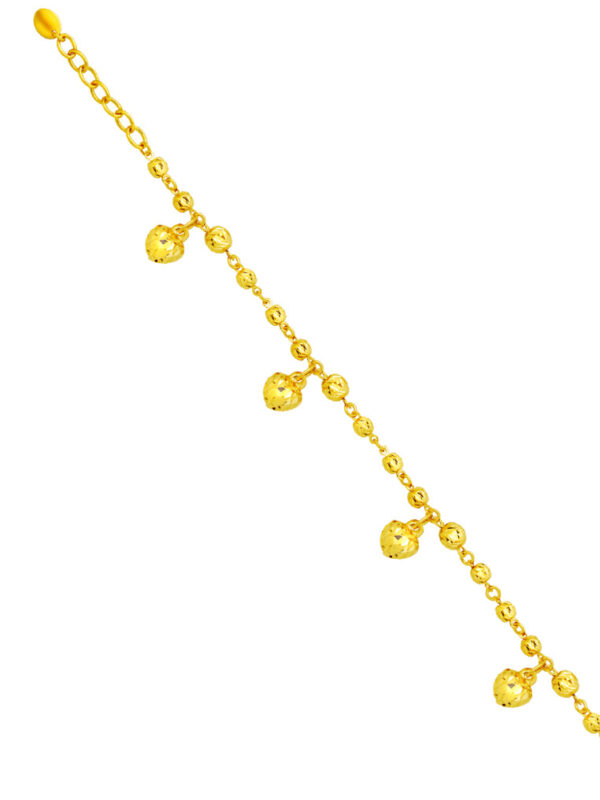 TOMEI Dangling Love Bracelet For Kids, Yellow Gold 916
