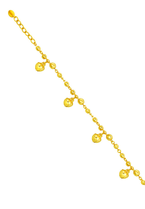 TOMEI Dangling Love Bracelet For Kids, Yellow Gold 916