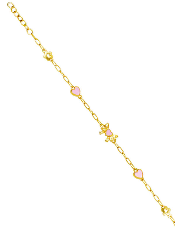TOMEI Pinkish Love Bracelet, Yellow Gold 916