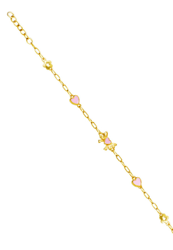 TOMEI Pinkish Love Bracelet, Yellow Gold 916