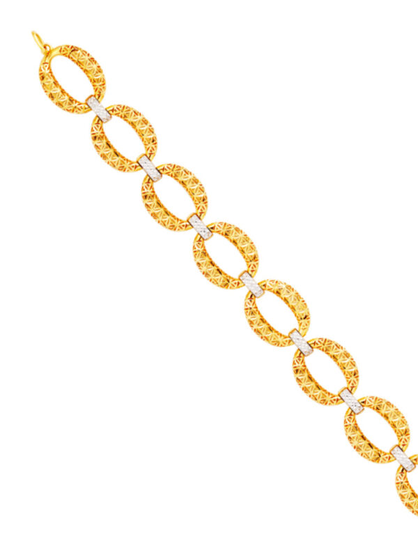 TOMEI Oval Flower Bracelet, Yellow Gold 916