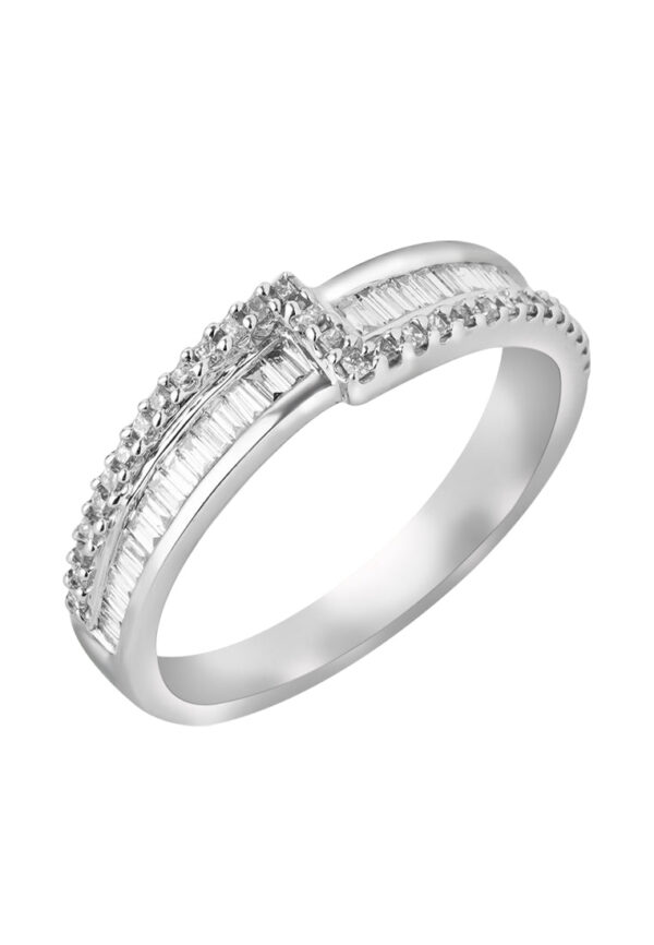 TOMEI Glamour Fashion Diamond Ring, White Gold 750 (18K) (HK0619)