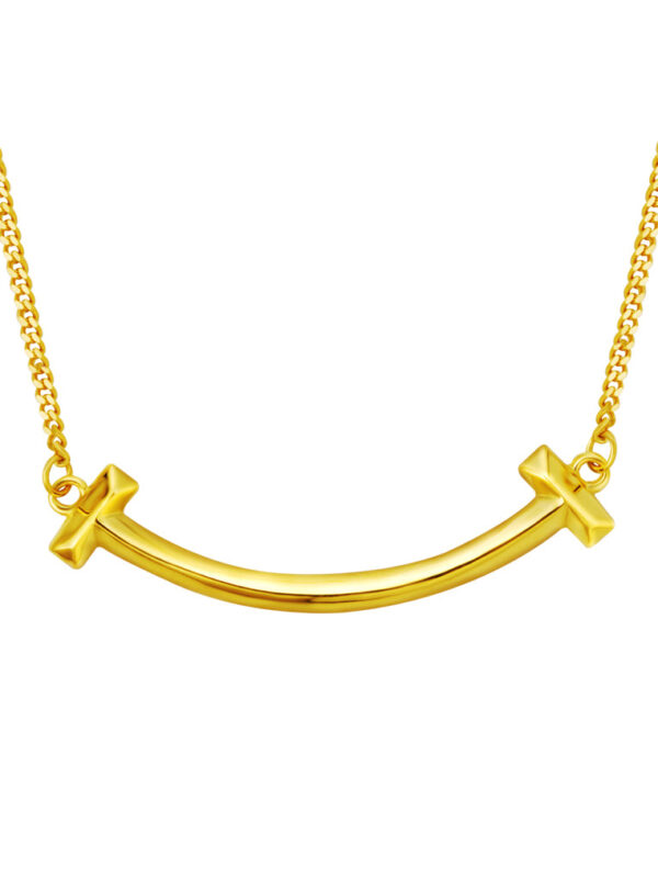 TOMEI Lusso Italia Smiley Sign Necklace, Yellow Gold 916