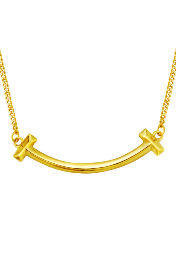 TOMEI Lusso Italia Smiley Sign Necklace, Yellow Gold 916