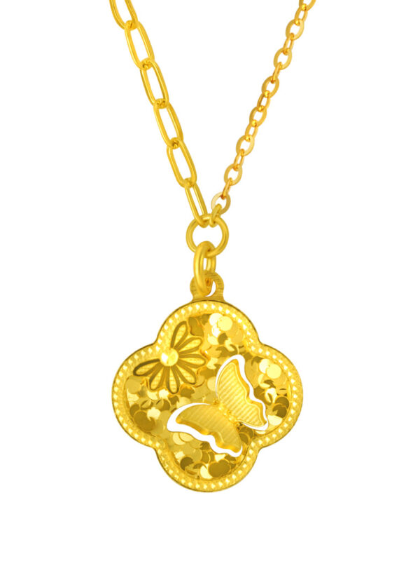 TOMEI Butterfly Necklace, Yellow Gold 999