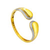 TOMEI Diamond Cut Collection Open (Matte) Bangle, Yellow Gold 916