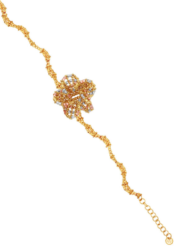 TOMEI Lusso Italia Tri-Tone Floral Bracelet, Yellow Gold 916