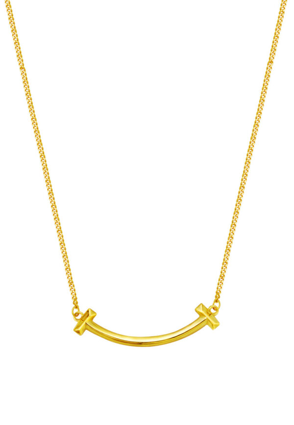 TOMEI Lusso Italia Smiley Sign Necklace, Yellow Gold 916