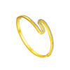 TOMEI Dual-Tone S-Shape Bangle, Yellow Gold 916