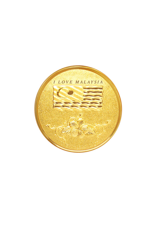 TOMEI I Love Malaysia Gold Wafer 0.1G, Yellow Gold 9999