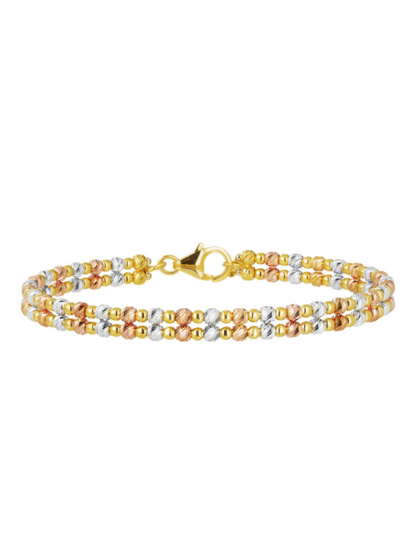 TOMEI Lusso Italia Tri-Tone Layered Bangle, Yellow Gold 916