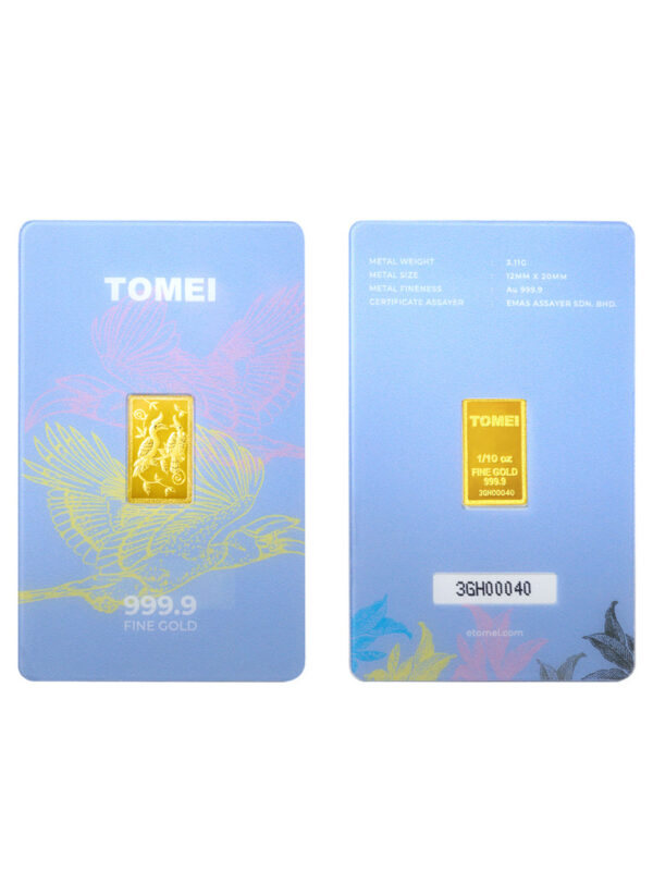 TOMEI Hornbill Gold Bar 3.11G Blue Card | Fine Gold 9999