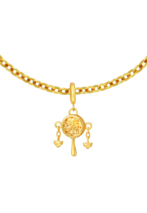 TOMEI Ping An Rattle Charm, Yellow Gold 916
