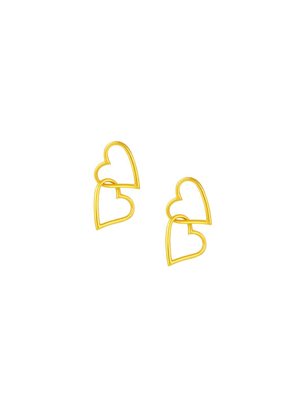 TOMEI Lusso Italia Duo-Heart Earrings, Yellow Gold 916