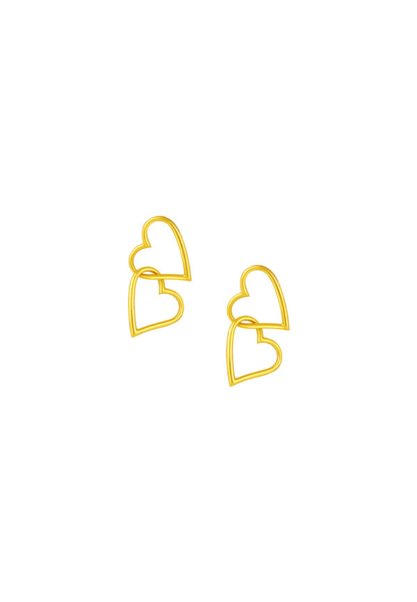 TOMEI Lusso Italia Duo-Heart Earrings, Yellow Gold 916
