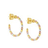 TOMEI Lusso Italia Tri-Tone Beads Petite Hoop Earrings, Yellow Gold 916