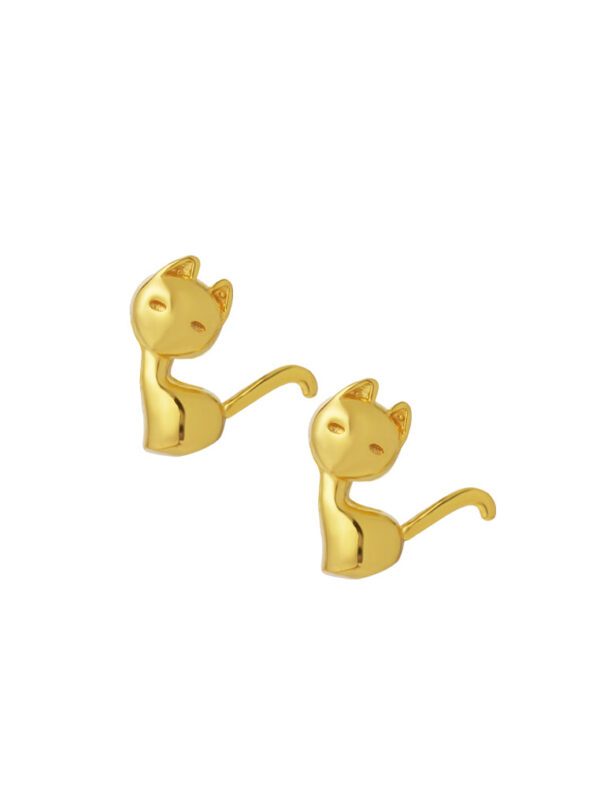TOMEI Cat Earrings, Yellow Gold 916