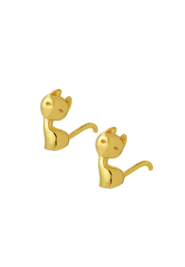 TOMEI Cat Earrings, Yellow Gold 916