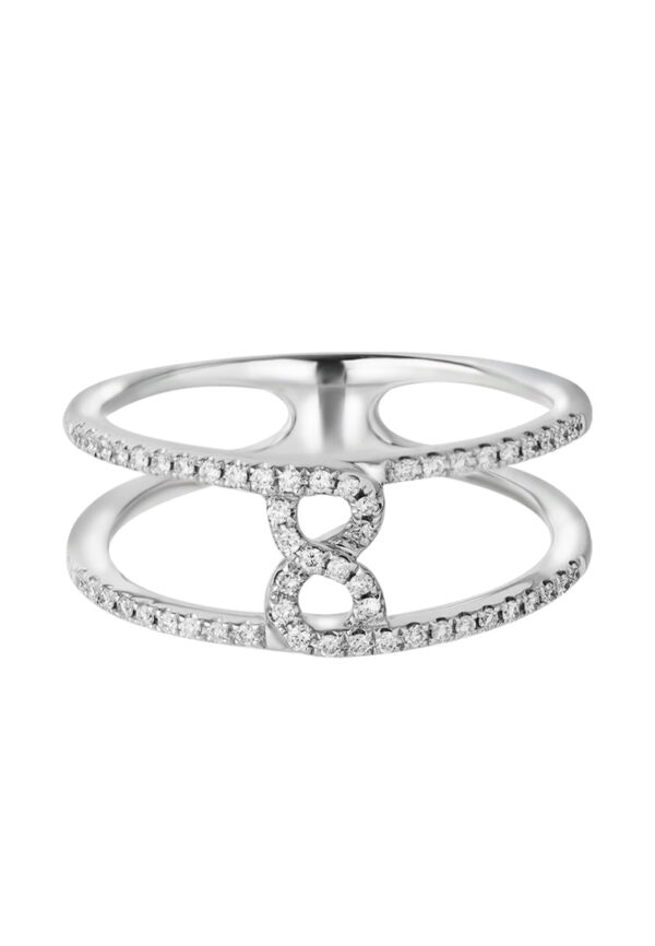 Stringing Style Diamond Ring | Tomei White Gold 375 (9K) (R4361)