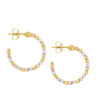 TOMEI Lusso Italia Tri-Tone Beads Petite Hoop Earrings, Yellow Gold 916