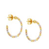 TOMEI Lusso Italia Tri-Tone Beads Petite Hoop Earrings, Yellow Gold 916