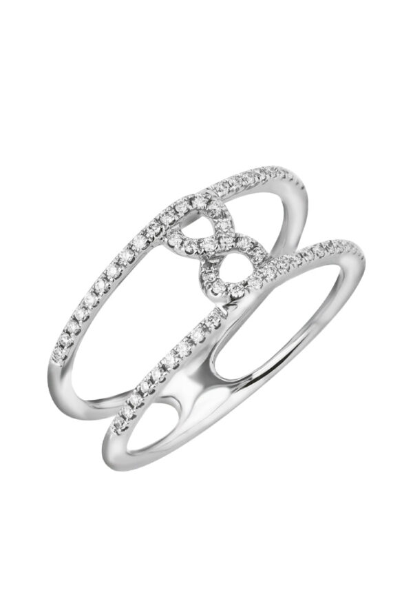Stringing Style Diamond Ring | Tomei White Gold 375 (9K) (R4361)