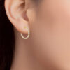 TOMEI Lusso Italia Tri-Tone Beads Petite Hoop Earrings, Yellow Gold 916