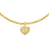 TOMEI Flower in Heart Pendant, Yellow Gold 916
