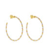 TOMEI Lusso Italia Tri-Tone Beads Hoop Earrings, Yellow Gold 916