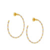 TOMEI Lusso Italia Tri-Tone Beads Hoop Earrings, Yellow Gold 916