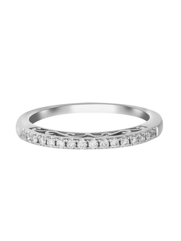TOMEI Ornately Sophisticated with Luminous Sparks Ring, White Gold 375 (R4097)