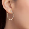 TOMEI Lusso Italia Tri-Tone Beads Hoop Earrings, Yellow Gold 916