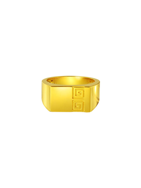 TOMEI Auspicious Men's Ring, Yellow Gold 916