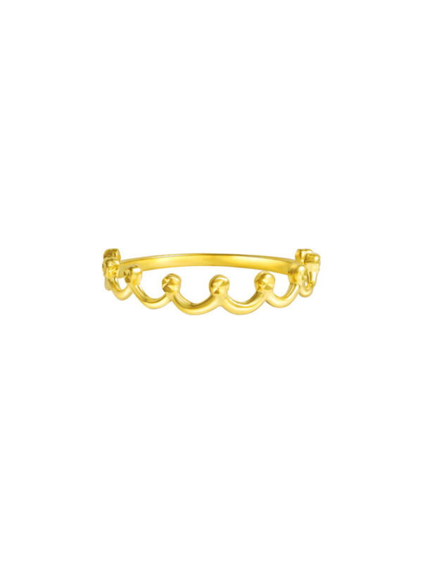 TOMEI Minimalist Crown Ring, Yellow Gold 916