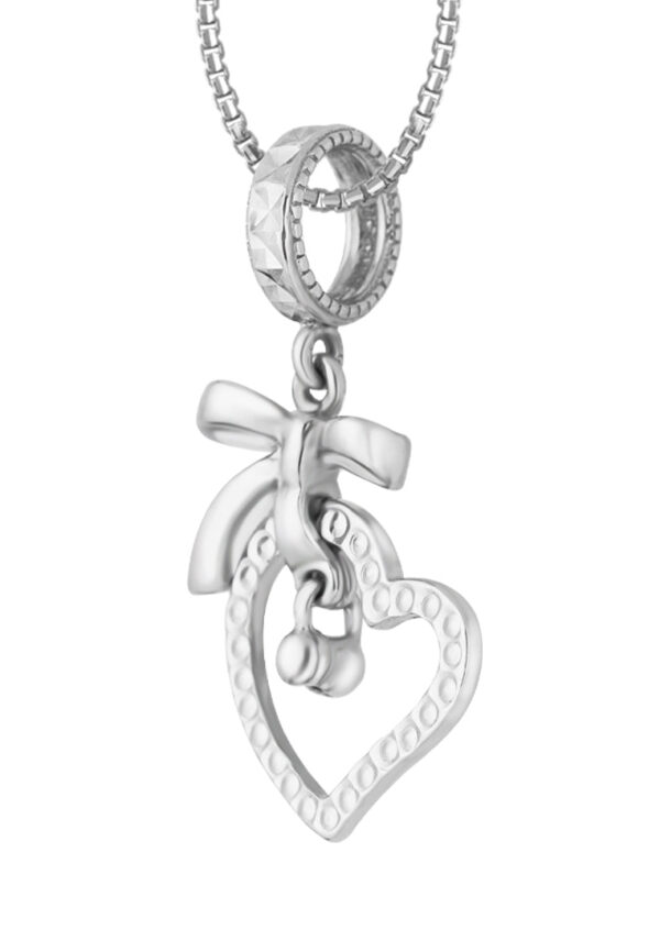 TOMEI Love Charm/Pendant with Ribbon Bow | White Gold 585 (14K) (P5619)