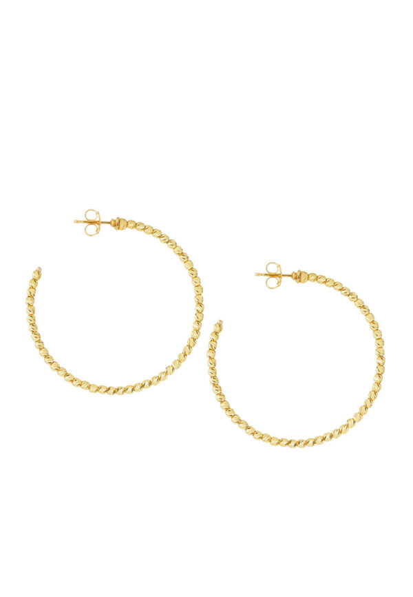 TOMEI Lusso Italia Beads Hoops Earrings, Yellow Gold 916