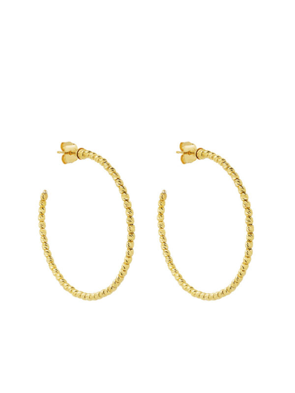 TOMEI Lusso Italia Beads Hoops Earrings, Yellow Gold 916