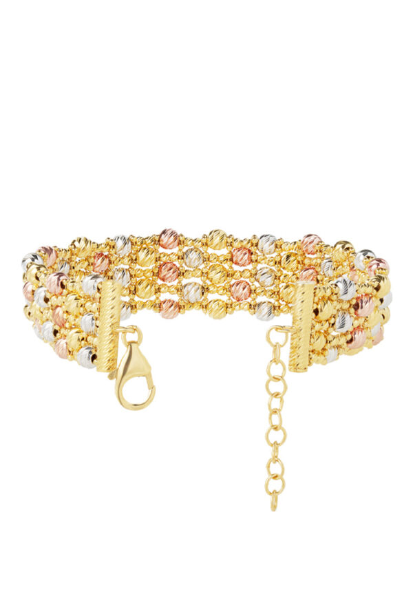 TOMEI Lusso Italia Tri-Tone Layered Bracelet, Yellow Gold 916
