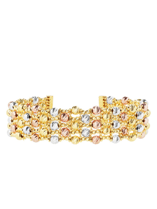 TOMEI Lusso Italia Tri-Tone Layered Bracelet, Yellow Gold 916