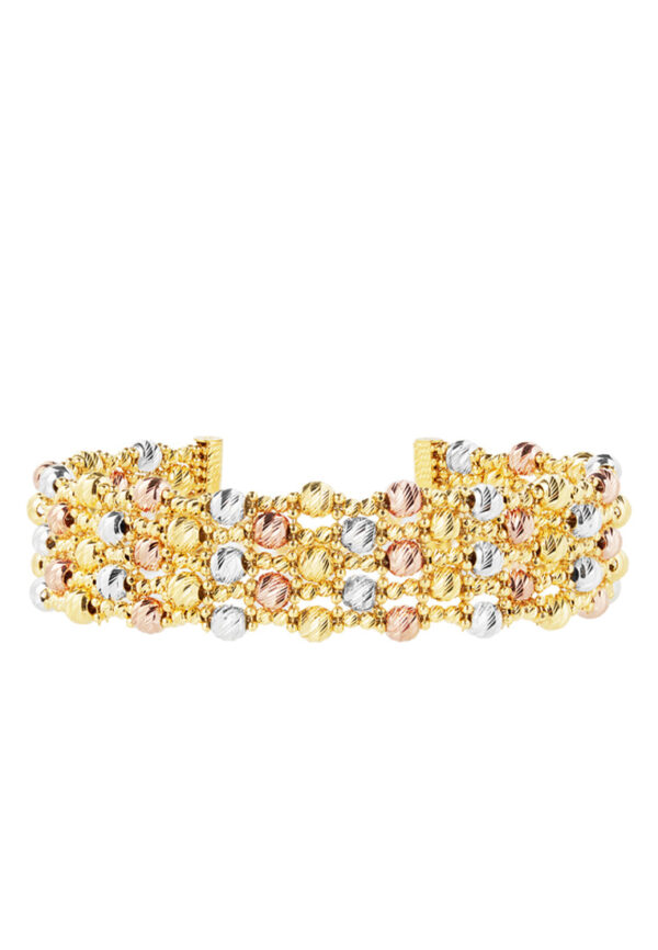 TOMEI Lusso Italia Tri-Tone Layered Bracelet, Yellow Gold 916