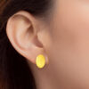 TOMEI Lusso Italia Button Earrings, Yellow Gold 916