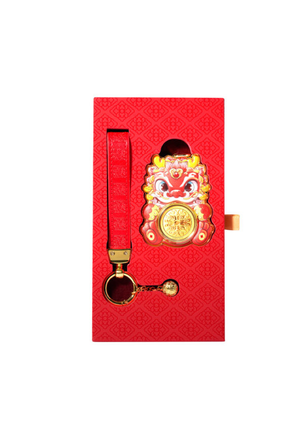 TOMEI Dragon Gold Wafer 0.05G with Key Chain, Yellow Gold 999