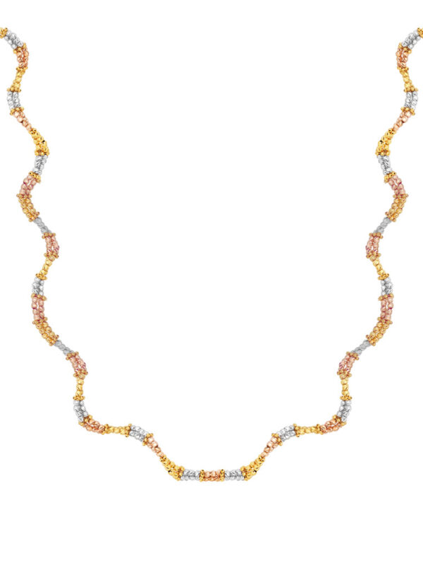 TOMEI Lusso Italia Tri-Tone Beads Necklace, Yellow Gold 916