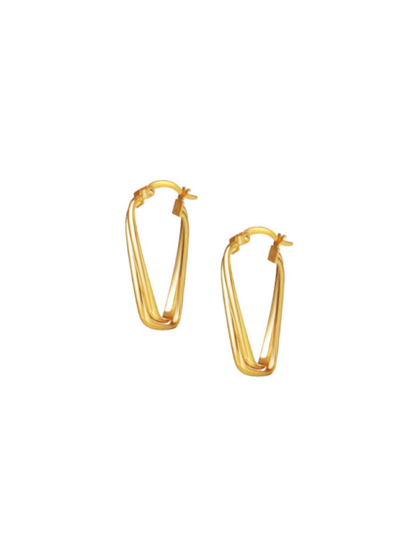 TOMEI Lusso Italia Entwined Rectangular Hoop Earrings, Yellow Gold 916