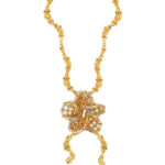 TOMEI Lusso Italia Tri-Tone Floral Necklace, Yellow Gold 916