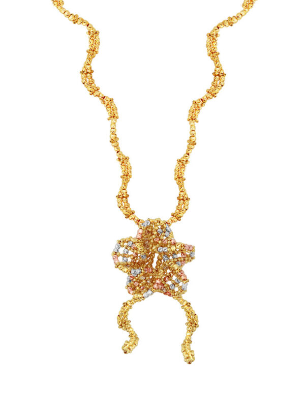 TOMEI Lusso Italia Tri-Tone Floral Necklace, Yellow Gold 916