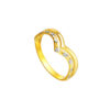 TOMEI Dual-Tone V-Ring, Yellow Gold 916