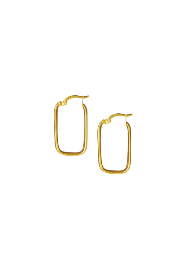 TOMEI Lusso Italia Rectangular Hoop Earrings, Yellow Gold 916