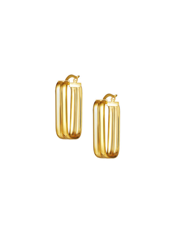 TOMEI Lusso Italia Rectangular Hoop Earrings, Yellow Gold 916